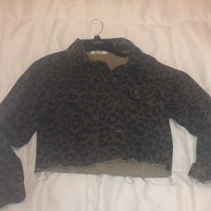 Denim cheetah jacket